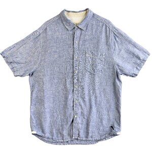 Tommy Bahama 100% Linen Short-Sleeve Camp Shirt – Light Blue Large, Resort Style